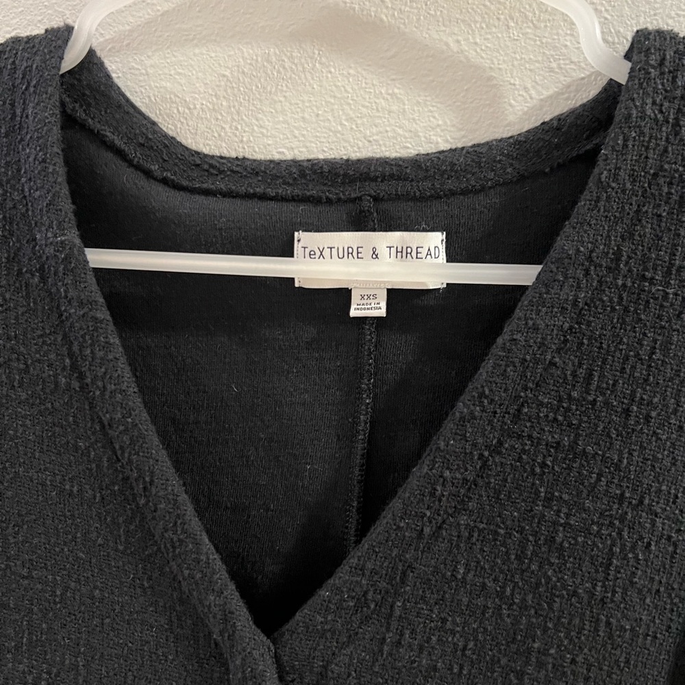 Madewell Texture & Thread Wrap Top Black Size xxs